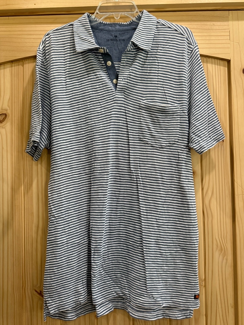 The Normal Brand Striped Mens Polo Shirt with Pocket